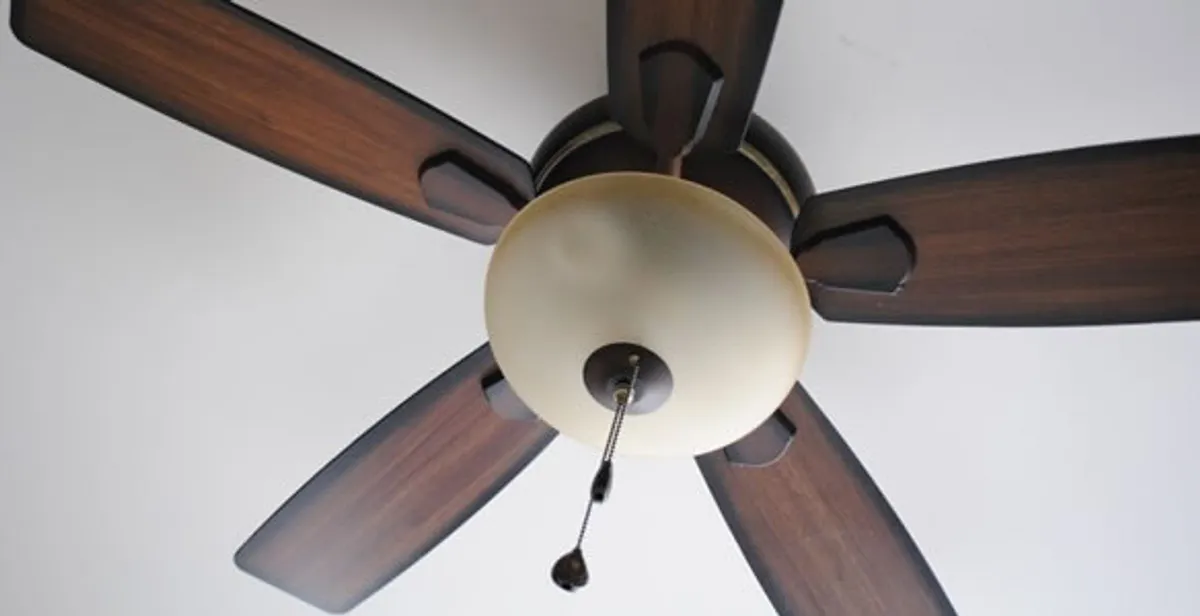 Fully installed ceiling fan with balanced blades and light fixture in Lakeland, FL