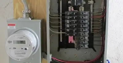 electrical panel upgrade service showing outdated electrical panel prepared for professional replacement in Lakeland, FL