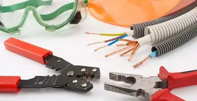 Electrical wiring repair with professional tools and safety equipment in Winter Haven, FL