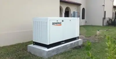 generator installation service showing standby generator professionally installed for residential power backup in Lakeland, FL