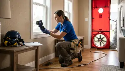 Electrician conducting a home energy audit in Lakeland, FL homes