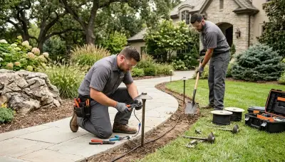 Landscape lighting installation for a Lakeland, FL home by On Call Electrical