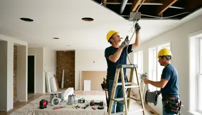 Recessed lighting installation by an electrician in a Lakeland, FL home